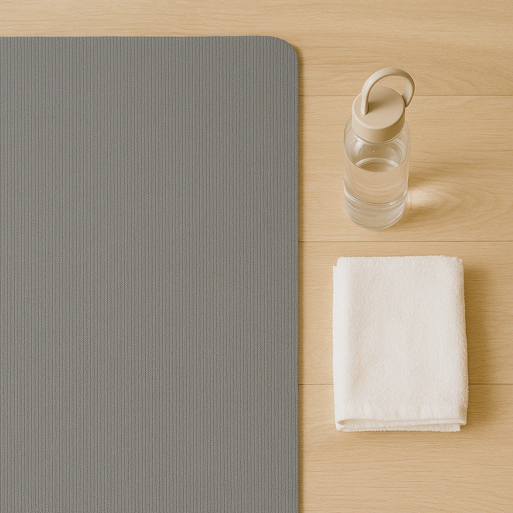 Коврик та підготовлений простір для практики